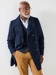 Joe Browns Blue Double-Breasted Coat - Image 4 of 8