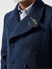 Joe Browns Blue Double-Breasted Coat - Image 7 of 8