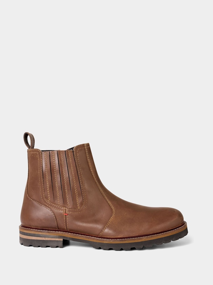 Joe Browns Brown Distressed Leather Chelsea Boots - Image 1 of 4