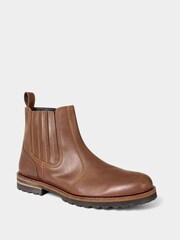 Joe Browns Brown Distressed Leather Chelsea Boots - Image 2 of 4