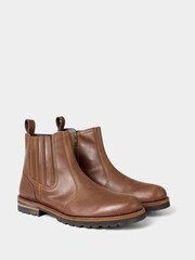 Joe Browns Brown Distressed Leather Chelsea Boots - Image 3 of 4