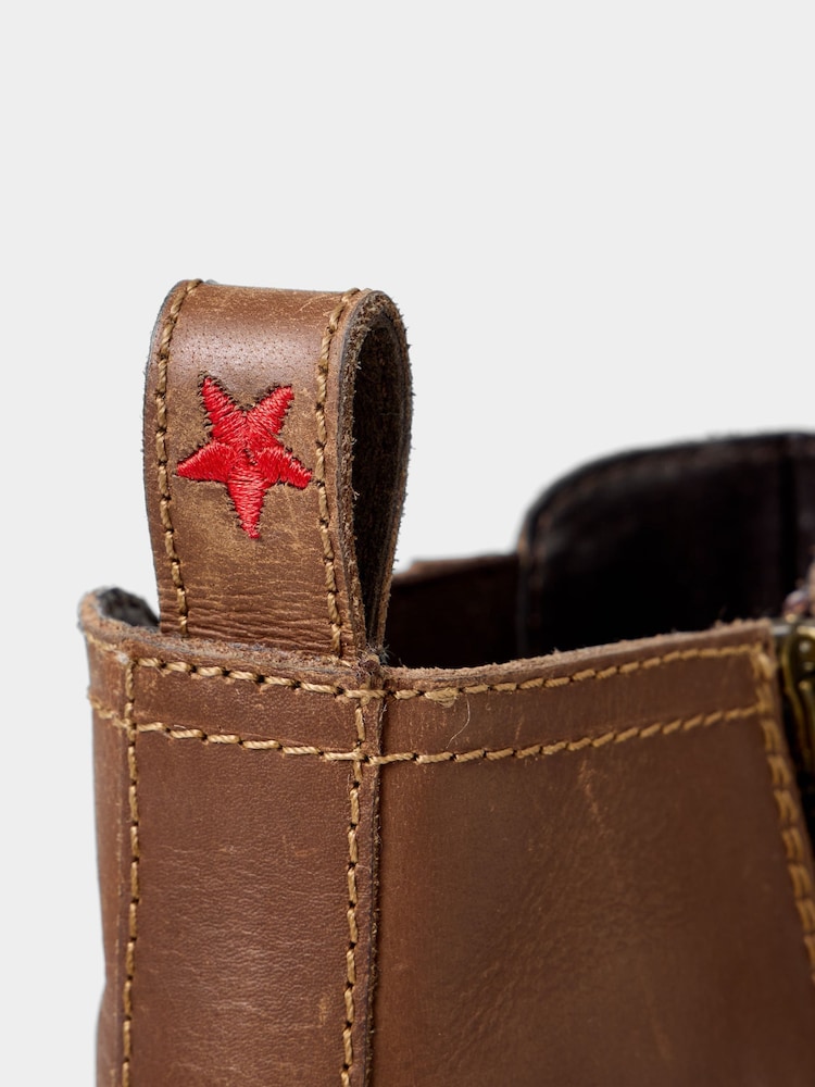 Joe Browns Brown Distressed Leather Chelsea Boots - Image 4 of 4