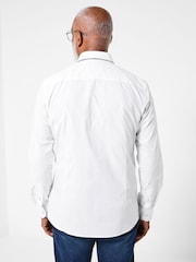 Joe Browns White Blue Printed Trim Double Collar Shirt - Image 4 of 6