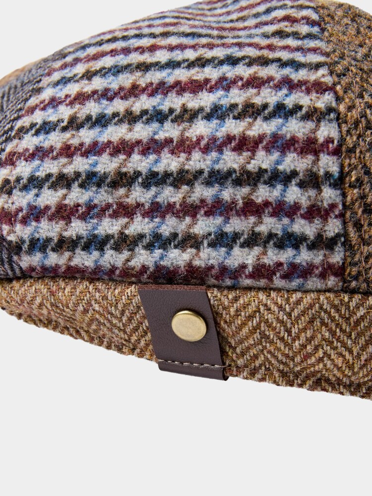 Joe Browns Brown Classic Cap with Striking Multicolour Tweed Panels - Image 3 of 3 Joe Browns Brown Classic Cap with Striking Multicolour Tweed Panels - Image 3 of 3