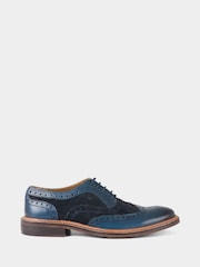 Joe Browns Blue Double Stitched Leather Brogues - Image 1 of 4
