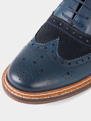 Joe Browns Blue Double Stitched Leather Brogues - Image 4 of 4