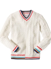 Joe Browns Cream V-Neck Cable Jumper - Image 7 of 7
