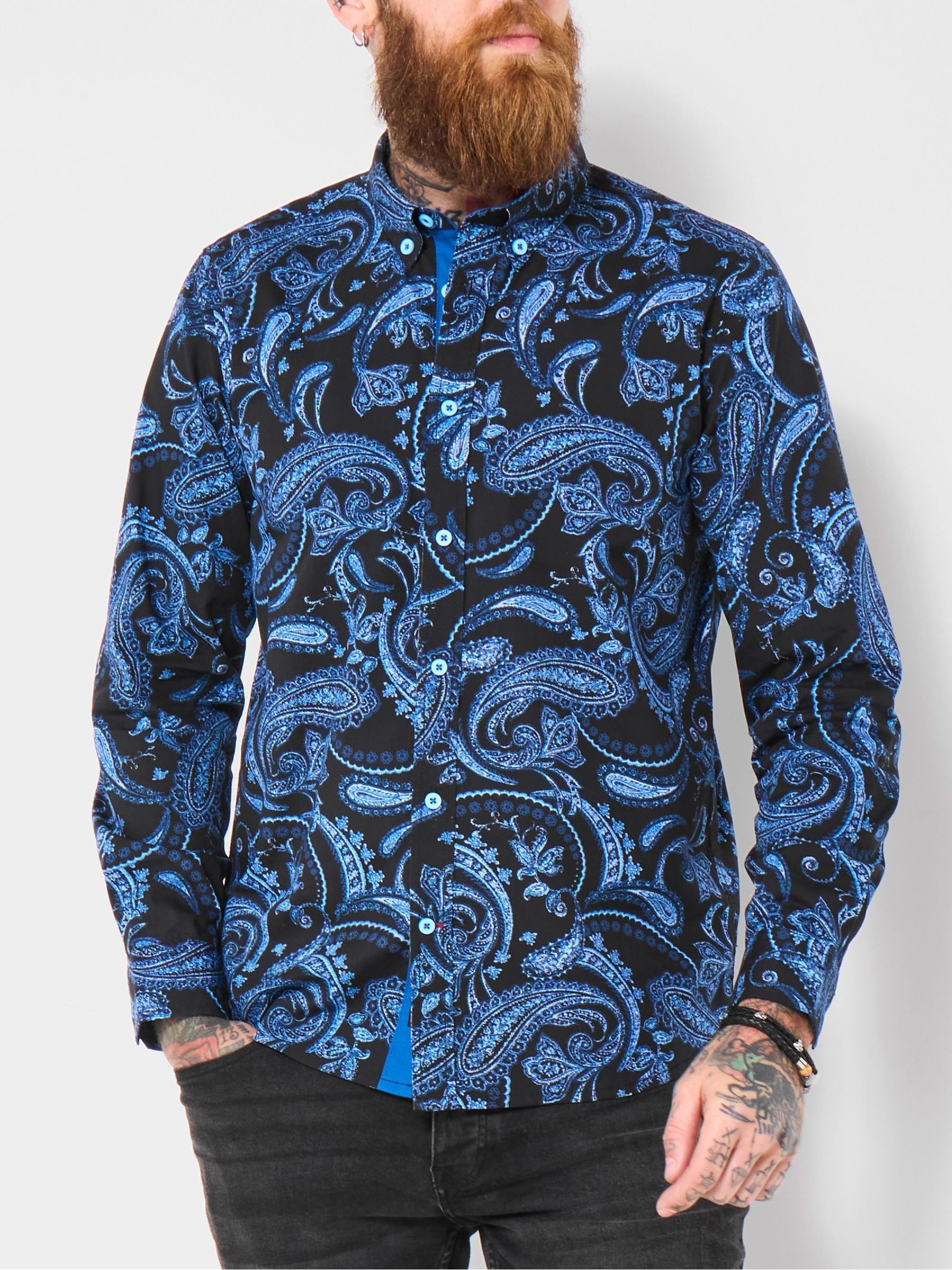 Buy Joe Browns Blue Pop Of Paisley Long Sleeve Shirt from Next Greece