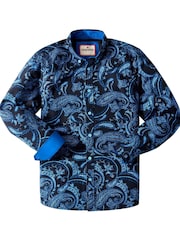 Joe Browns Blue Pop Of Paisley Long Sleeve Shirt - Image 6 of 6