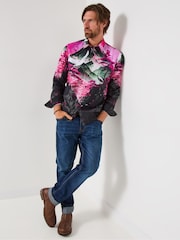 Joe Browns Pink Bold Artwork Print Shirt - Image 5 of 6