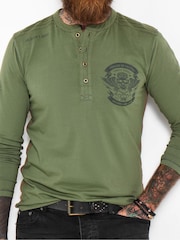 Joe Browns Green Button Henley T-Shirt - Image 6 of 7