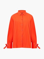 French Connection Orange Cambria Cotton Tie Up Bow Shirt - Image 1 of 1