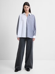 French Connection White Cambria Cotton Striped Shirt - Image 1 of 6