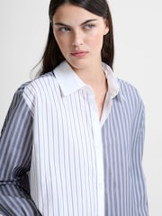 French Connection White Cambria Cotton Striped Shirt - Image 3 of 6