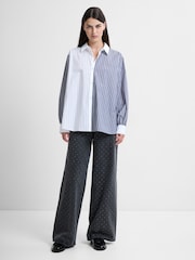 French Connection White Cambria Cotton Striped Shirt - Image 5 of 6