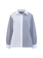 French Connection White Cambria Cotton Striped Shirt - Image 6 of 6