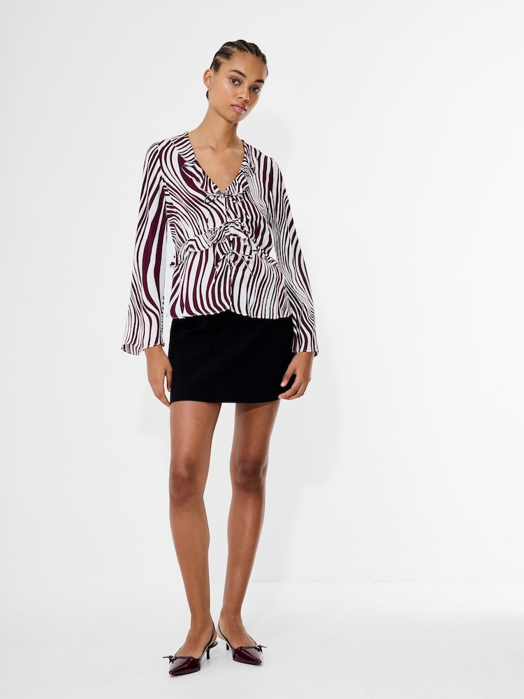 French Connection Red Ziggy Lara Viscose Top - Image 1 of 4
