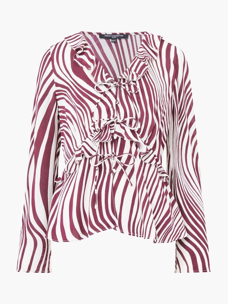 French Connection Red Ziggy Lara Viscose Top - Image 4 of 4