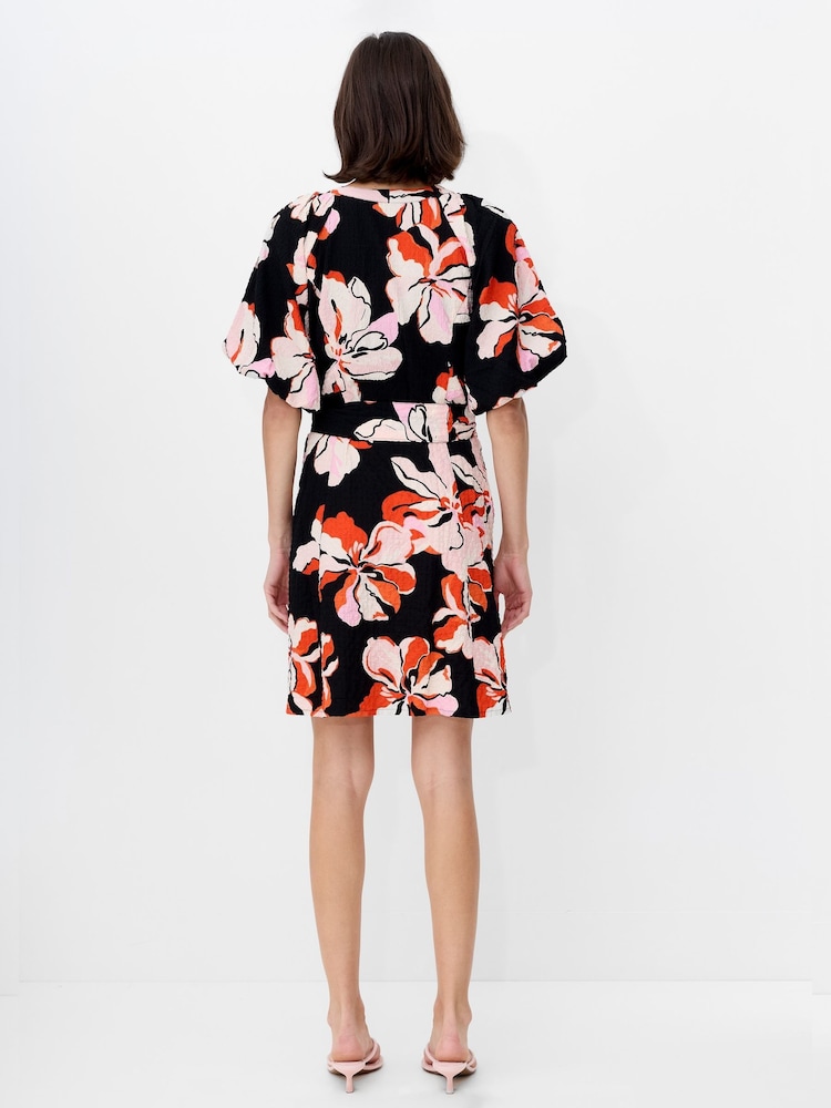 French Connection Black Milani Rhian Puff Sleeve Mini Dress - Image 2 of 4 French Connection Black Milani Rhian Puff Sleeve Mini Dress - Image 2 of 4