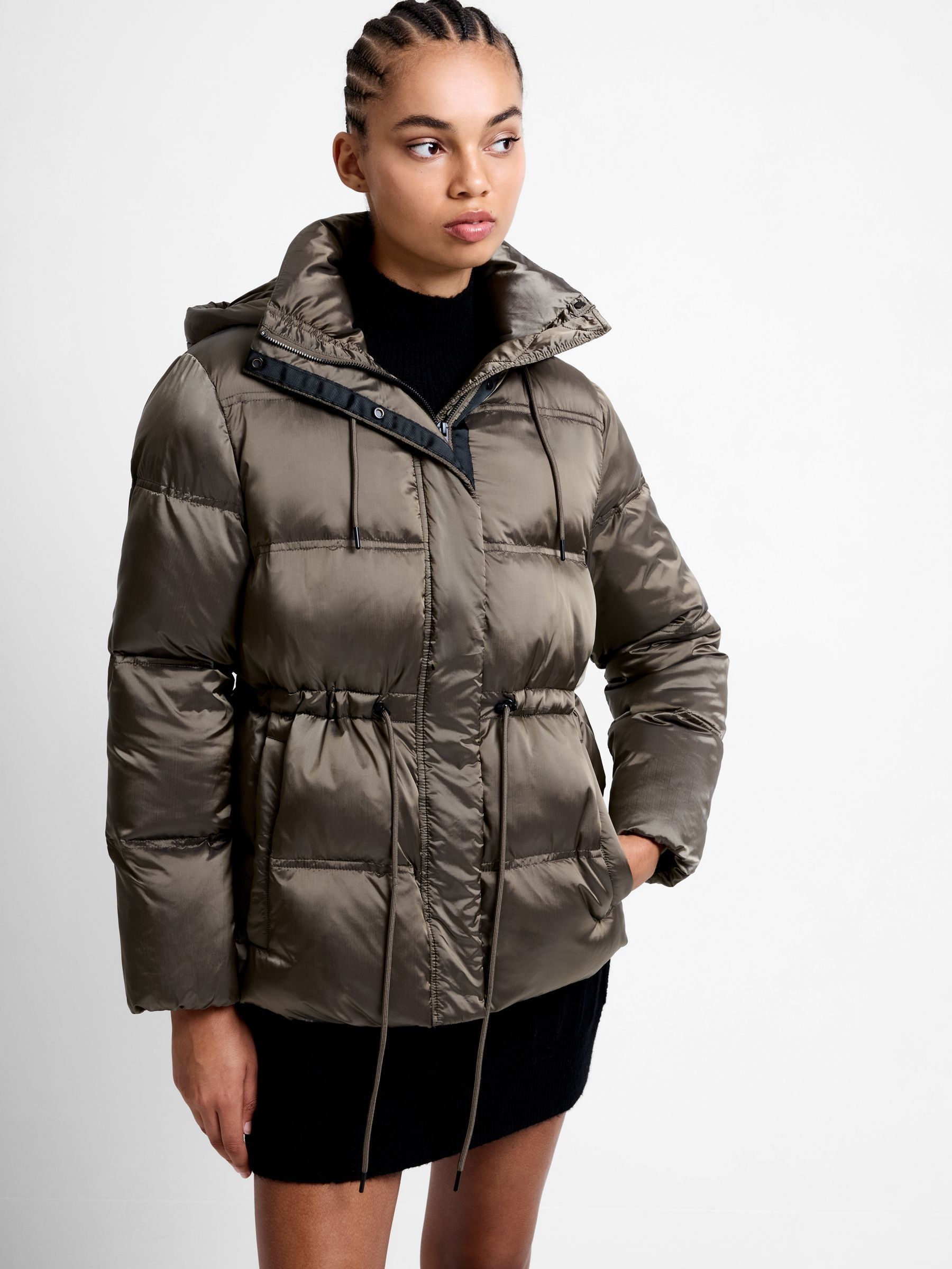 Buy French Connection Green Kendra Nylon Puffer Jacket from the Buy French Connection Green Kendra Nylon Puffer Jacket from the