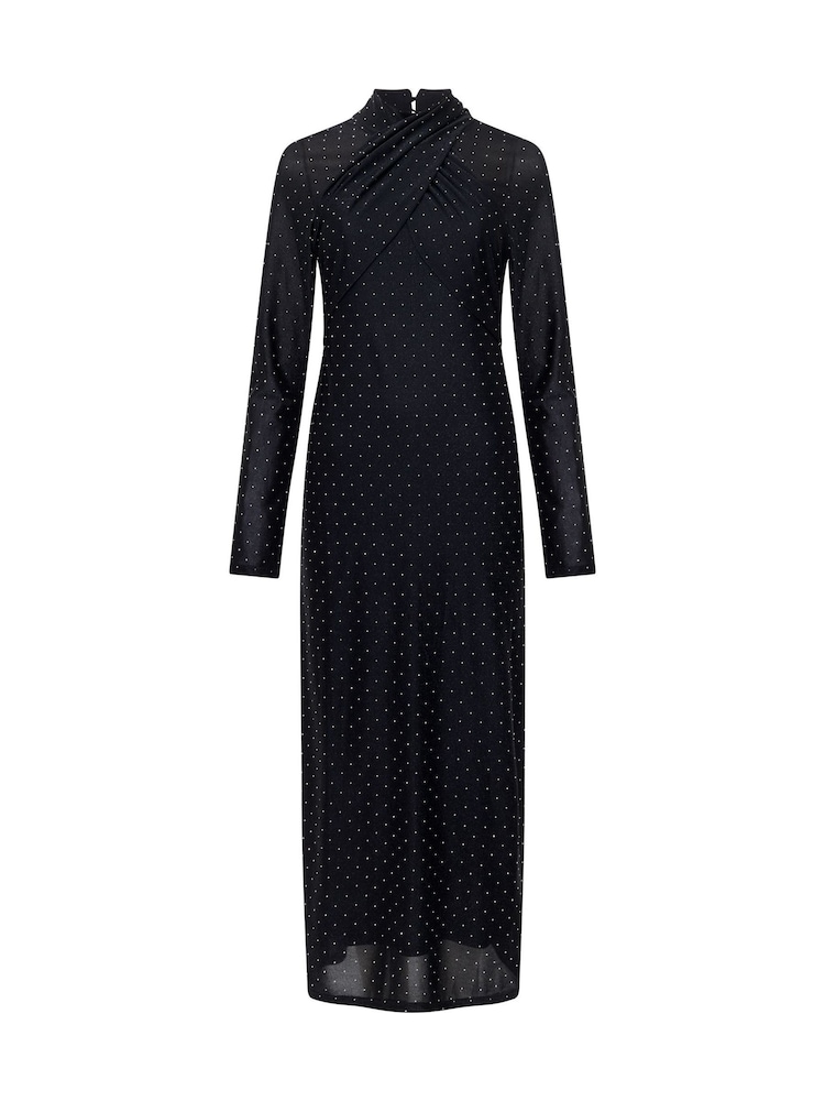 French Connection Black Shoshana Hotfix WrapOver Dress - Image 6 of 6 French Connection Black Shoshana Hotfix WrapOver Dress - Image 6 of 6