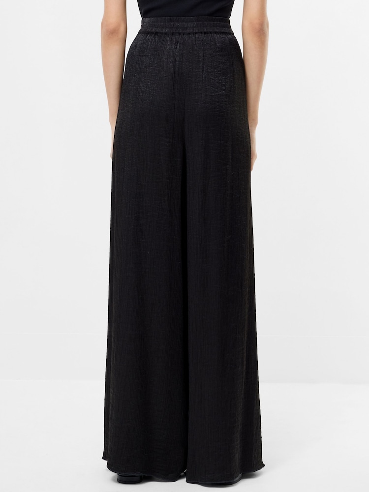French Connection Black Terry Crinkle Trousers - Image 2 of 4 French Connection Black Terry Crinkle Trousers - Image 2 of 4