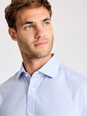 MOSS Tailored Fit Sky Blue Stripe Non Iron Shirt - Image 2 of 3