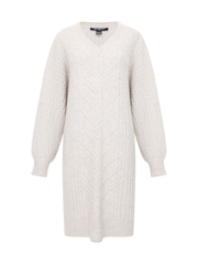 French Connection Natural Marine Cable Knit Jumper Dress - Image 1 of 1