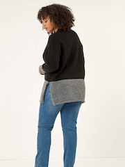 Roman Black Colour Block Knit Jumper - Image 3 of 5