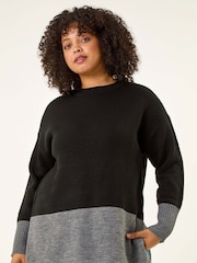 Roman Black Colour Block Knit Jumper - Image 4 of 5