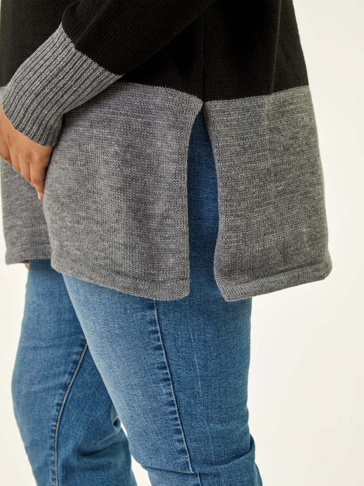 Roman Black Colour Block Knit Jumper - Image 5 of 5