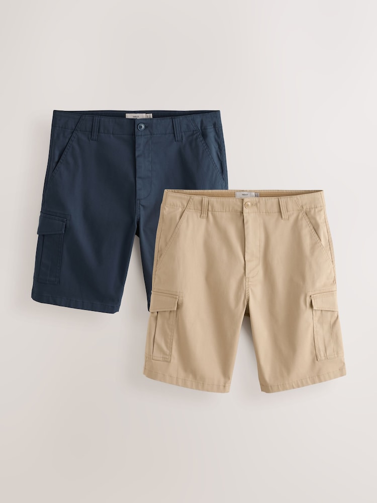 Ink Blue/Stone 2 Pack Stretch Cargo Shorts - Image 1 of 13