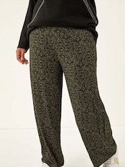 Roman Green Curve Paisley Wide Leg Culottes - Image 4 of 5