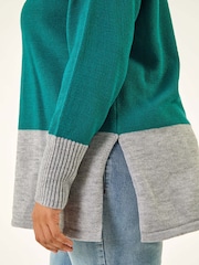 Azul - Roman de Malha com Blocos de Cores Jumper - Imagem 5 de 5