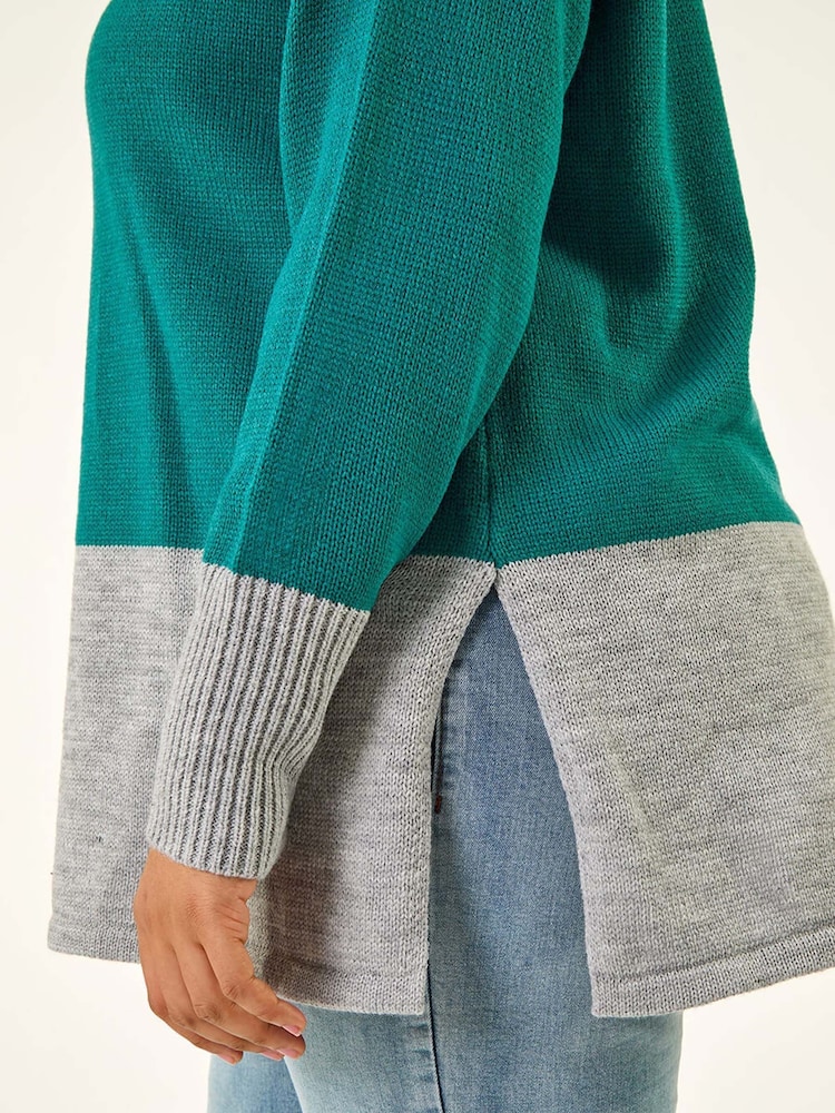 Roman Blue Colour Block Knit Jumper - Image 5 of 5 Roman Blue Colour Block Knit Jumper - Image 5 of 5