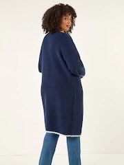 Roman Blue Curve Longline Knit Cardigan - Image 3 of 5