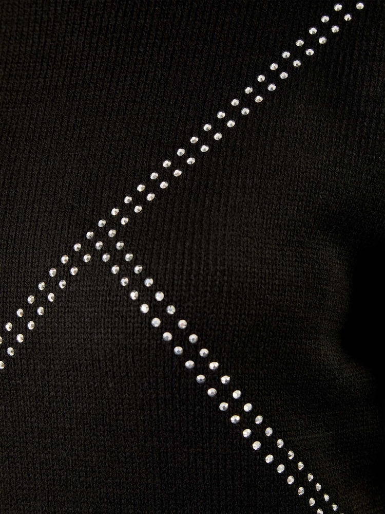 Roman Black Curve Hotfix Knit Jumper - Image 5 of 5 Roman Black Curve Hotfix Knit Jumper - Image 5 of 5