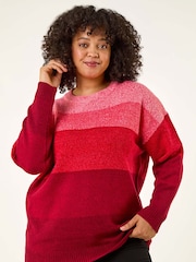 Roman Red Curve Ombre Stripe Knit Jumper - Image 1 of 5