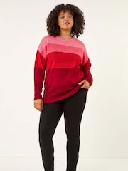 Roman Red Curve Ombre Stripe Knit Jumper - Image 3 of 5