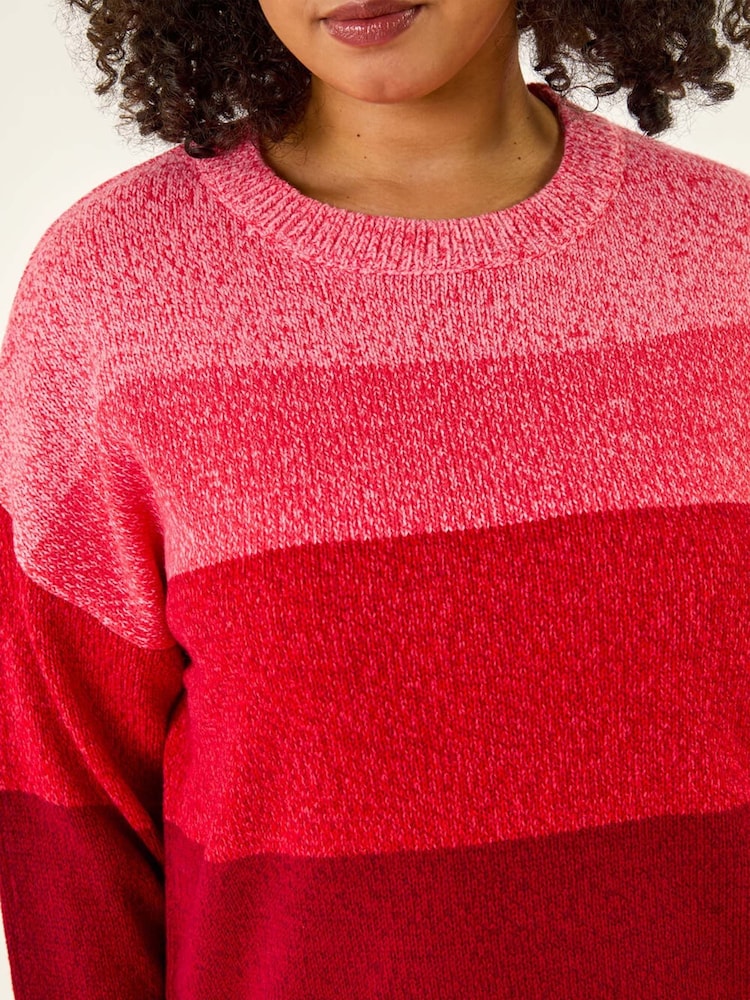 Roman Red Curve Ombre Stripe Knit Jumper - Image 5 of 5 Roman Red Curve Ombre Stripe Knit Jumper - Image 5 of 5