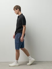 Ink Blue/Sage Green 2 Pack Stretch Cargo Shorts - Image 10 of 12