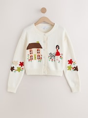 Ecru Cotton Rich House Scene Cardigan - Image 5 of 7