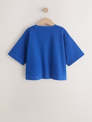Blau/Blumen - Oversized T-Shirt mit Grafikprint (3-12Jahre) - Bild 5 von 7