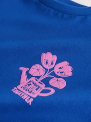 Blau/Blumen - Oversized T-Shirt mit Grafikprint (3-12Jahre) - Bild 7 von 7