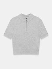Mint Velvet Grey Short Sleeve Knit Top - Image 6 of 7