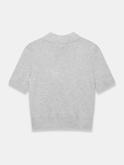 Mint Velvet Grey Short Sleeve Knit Top - Image 7 of 7