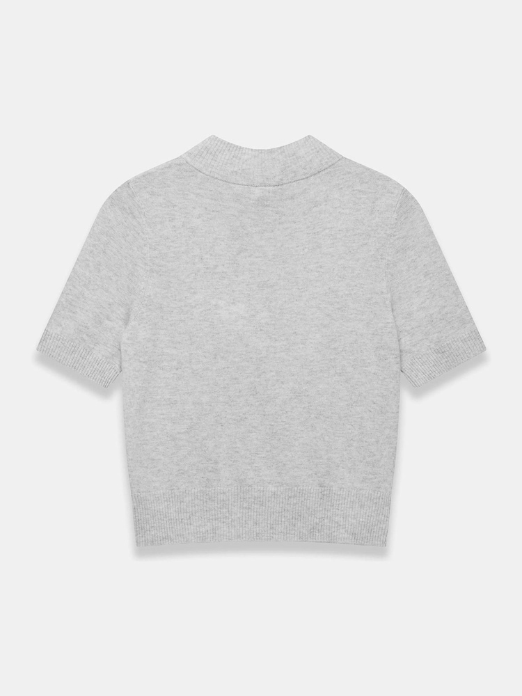 Mint Velvet Grey Short Sleeve Knit Top - Image 7 of 7