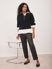 Mint Velvet Black Wool Blend Jumper - Image 1 of 7