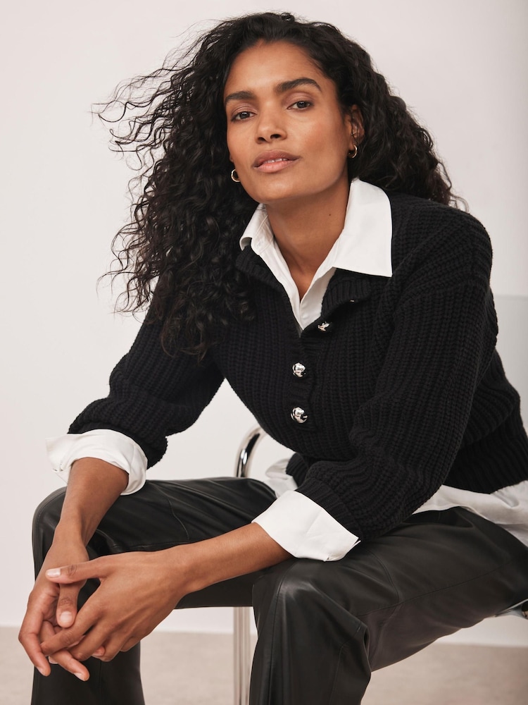 Mint Velvet Black Wool Blend Jumper - Image 2 of 7