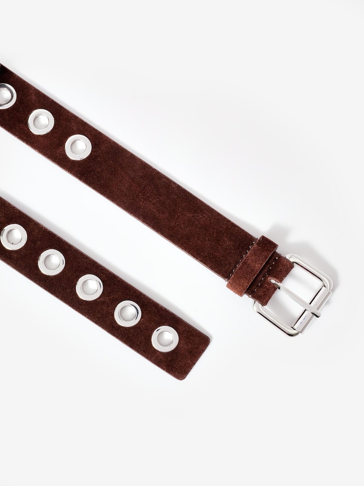 Mint Velvet Brown Suede Eyelet Belt - Image 2 of 3